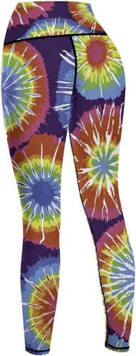 Miniatura 7 de Rainbow Dots Tie Dye High Waist Yoga Pants Tummy Control Stretch Leggings for Women