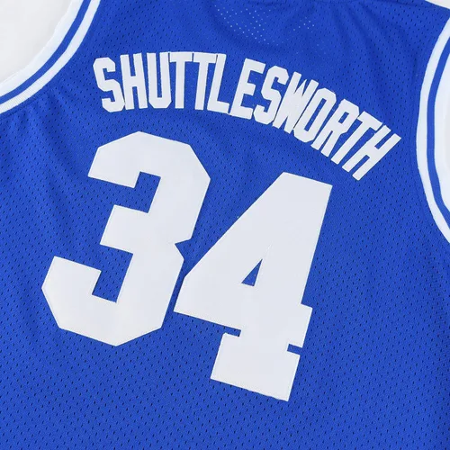 Miniatura 4 de Mens Lincoln #34 Jesus Shuttlesworth High School Movie Basketball Jersey for Adult WhiteBlue