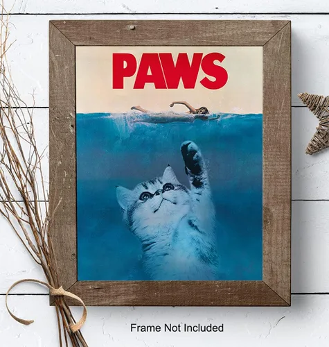 Miniatura 8 de Arte y decoración de pared de gatos, regalos divertidos para amantes de los gatos para mujeres, bonito póster de gatito de 8 x 10 pulgadas