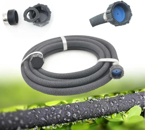 Manguera de remojo de jardín de 10 pies y 1/2 pulgada, mangueras cortas de goteo de goma, resistentes y redondas, mangueras de remojo para árboles,