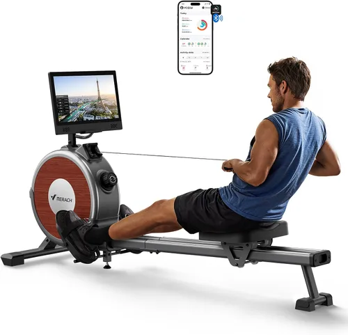 Miniatura 11 de MERACH Rowing Machines for Home, Magnetic Rowing Machine with 16 Levels, Rower Machine of Quiet Resistance, Dual Slide Rail with Max 350lbs