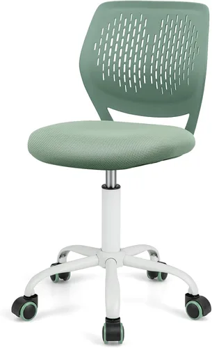 Miniatura 15 de HONEY JOY Silla de escritorio para niños, silla de estudio para niños con altura ajustable, respaldo bajo, silla giratoria de malla rodante, silla