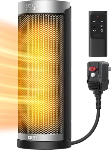 Miniatura 11 de Dreo Calentador de espacio, calentadores eléctricos de 1500 W para uso en interiores con termostato, oscilación de 70°, 8 protecciones de seguridad