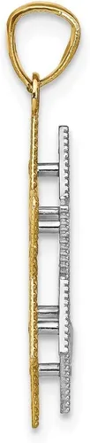 Miniatura 2 de Colgante de estrella de David de filigrana reversible pulido oro de dos tonos blanco y amarillo sólido de 14 quilates, Titanio