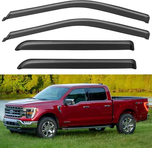 Miniatura 8 de Visores para ventanas y protectores contra la lluvia para Ford F150 de cabina estándar 1980-1996, Deflectores de viento y protectores para ventanas