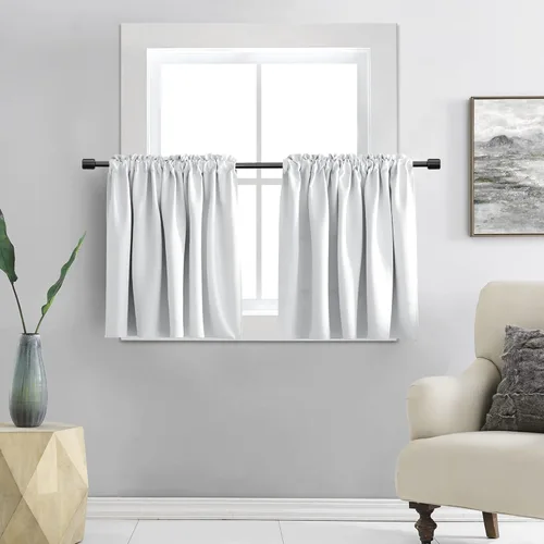 Miniatura 14 de DONREN - Cortinas blackout de 2 paneles con bolsillo para cortinero Negro