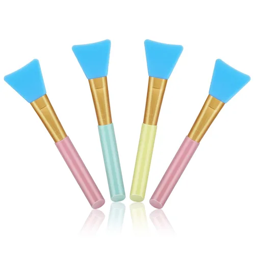 Cuttte 4 aplicadores de máscara facial de silicona, aplicador de máscaras faciales flexibles, herramientas hidratantes sin pelo, cepillos faciales