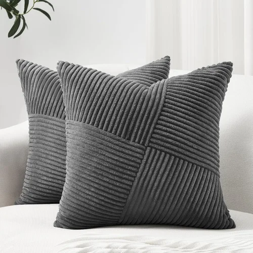 Miniatura 21 de Topfinel Juego de 2 fundas de almohada decorativas negras de 16 x 16 pulgadas para sofá, cama, decoración rústica estilo bohemio para el hogar