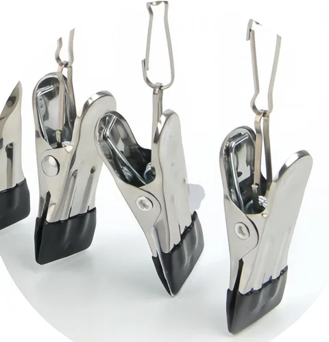 Miniatura 4 de Percha para pantalones de secado de ropa, perchas de metal con 36 clips, resistente al viento, colgador de ropa interior, clip plegable para jeans