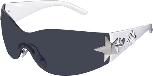 Miniatura 9 de Nydotd Lentes de sol Y2K sin montura envolventes para mujeres y hombres, sin marco, gafas de sol de moda de los años 2000 Marco negro / Lente negro