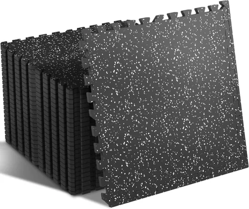 SUPERJARE Alfombrillas para Equipo de Ejercicio de 0.4" de Grosor, 24 Piezas, 96 Pies Cuadrados, Tapetes de Espuma EVA de Alta Densidad con