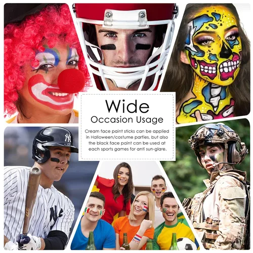 Miniatura 6 de 2Pcs Royal Blue Face Body Paint Stick, Royal Blue Lipstick Makeup Eyeblack for World Cup2026/Baseball/Football/Halloween/Cosplay Party Makeup Cream