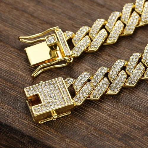 Miniatura 7 de Saintda Pulsera de eslabones cubanos para hombres y mujeres, pulseras de plataorooro rosa, pulsera cubana de Miami, joyería de hip hop, regalo