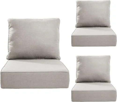 Miniatura 56 de Rilyson Cojines de patio para muebles de exterior, 22 x 24 pulgadas, respaldo alto y asiento profundo, cojín de exterior para sillas de patio, sofá