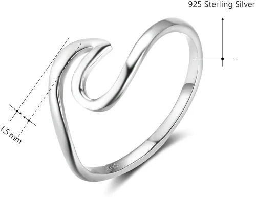 Miniatura 2 de LEECCO Anillos de plata de ley 925 para mujeres y niñas, talla 5-10