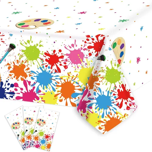 gisgfim 3 piezas de decoración de fiesta artística para fiestas, mantel de pintura artística, suministros de decoración de fiestas de arte de