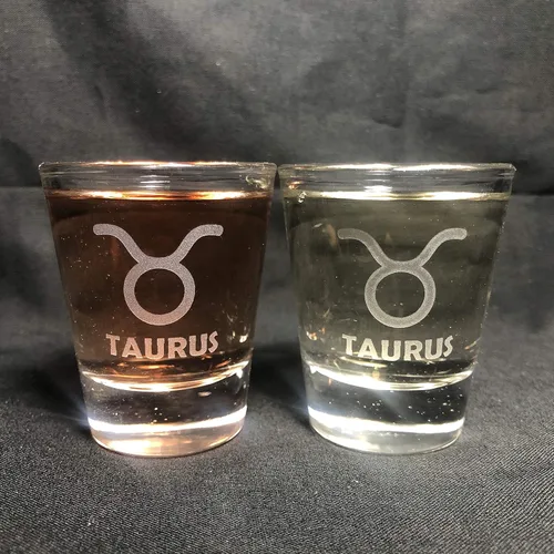 Miniatura 10 de Juego de 2 vasos de chupito de signos del zodiaco Aries Leo Cáncer Piscis Escorpio Tauro Sagitario Géminis Virgo Libra Capricornio Acuario (AQUARIUS)