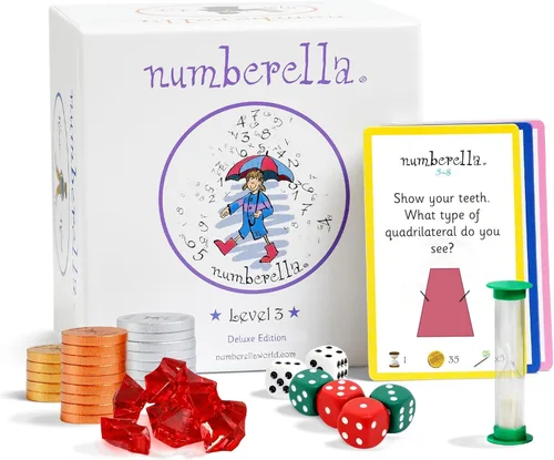 Miniatura 11 de Numberella Juego de cartas de matemáticas de lujo para niños - Nivel 1 Edades 7 a 10, grados 2 a 4 Mesas de matemáticas mentales y tiempos