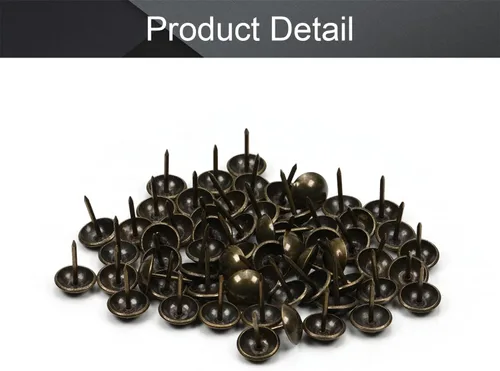 Miniatura 3 de MroMax 120 tachuelas de clavos para tapicería de 0.47 pulgadas de diámetro, hierro de estilo vintage, de metal, redondos, de 0.67 pulgadas de altura
