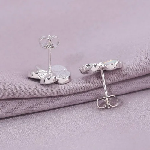 Miniatura 5 de CiNily - Aretes con forma de flor chapados en oro con ópalo hipoalergénicos, aretes colgantes con gota de flores, regalo de joyería para mujeres