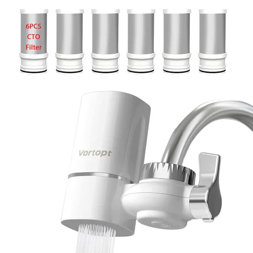 Miniatura 10 de Vortopt Filtro de agua para grifo para fregadero, flujo rápido, sistema de filtración de agua de montaje en grifo de 400 galones para agua