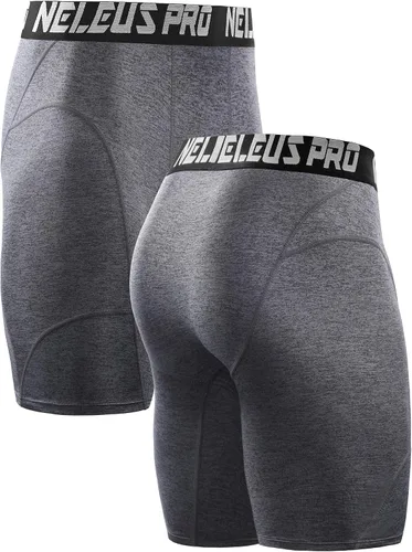 Miniatura 4 de NELEUS Paquete de 3 pantalones cortos de compresión para hombre