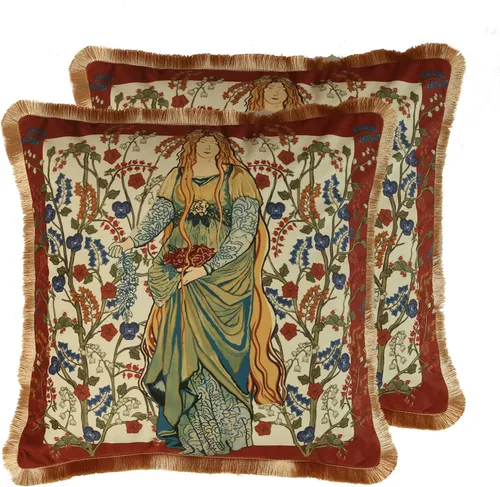 Miniatura 12 de patdrea Fundas de almohada de terciopelo vintage de diseño 18x18 pulgadas, colección de personajes de civilizaciones antiguas, fundas cuadradas