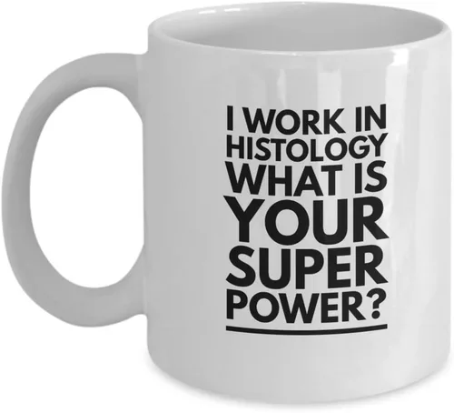 Taza de café de la tecnología del laboratorio histología, taza de té del científico del laboratorio médico, científico en la ciencia, técnico del