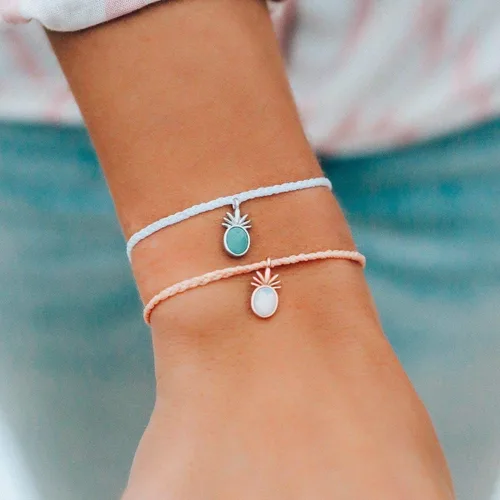 Miniatura 2 de Pura Vida Pulsera de brisa tropical de oro rosa o plata, impermeable, ajustable