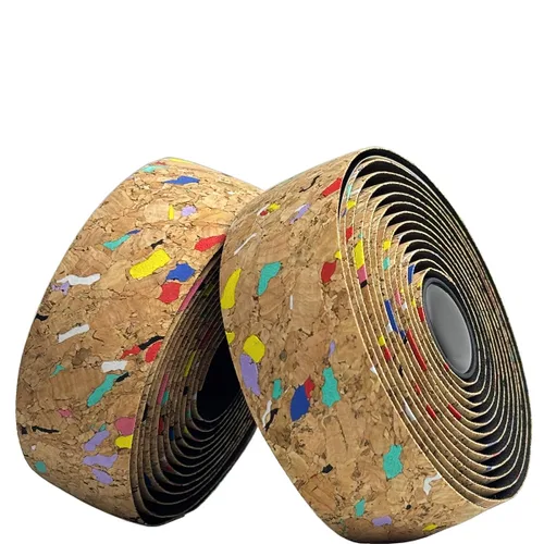 Miniatura 4 de Cinta de corcho para manillar de bicicleta de carretera, 2 rollos, antideslizante, absorción de impactos, cinta de agarre con tapones de barra