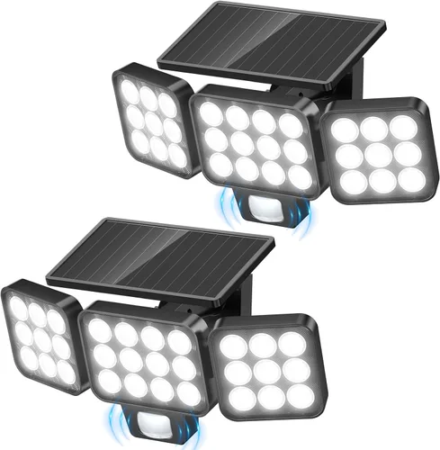 Miniatura 11 de Luz Solar de Inundación para Exteriores Paquete de 4, 3500LM Súper Brillante con Sensor de Movimiento Luces para Exteriores, Luces Solares