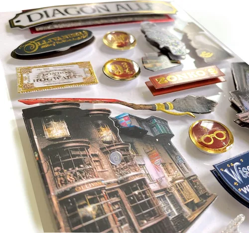 Miniatura 2 de Paper House Productions Hoja de adhesivos de álbum de recortes 3D troquelados de Harry Potter - Diagon Alley Callejón Diagon