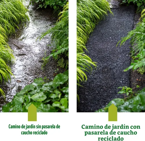Miniatura 7 de Gardener's Supply Company Pasarela de goma 100% reciclada Solución de mantillo permanente de aspecto natural Tapete de borde para camino