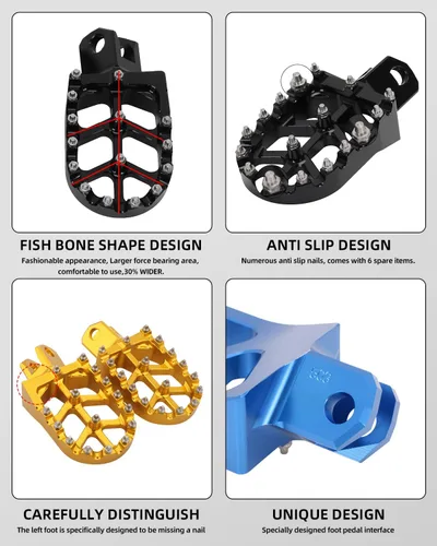 Miniatura 4 de JFG RACING Reposapiés de bicicleta de tierra, reposapiés CNC para DRZ400S 00-19 21-22/DRZ400SM 05-19 21-22/DRZ400E 00-07/DRZ400 00-04/RM125 RM250