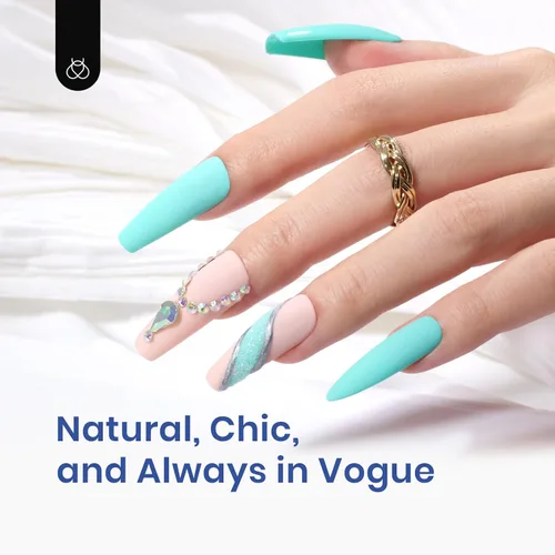 Miniatura 7 de Beetles - Kit de extensión de uñas de gel fácil con 500 puntas de uñas en forma de ataúd 5 en 1, base de pegamento de uñas y lámpara LED innovadora