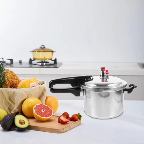 Miniatura 7 de INOOMP Olla a presión inferior compuesta de 2.7 cuartos de galón de aleación de aluminio para cocinas de gas e inducción con mango ergonómico