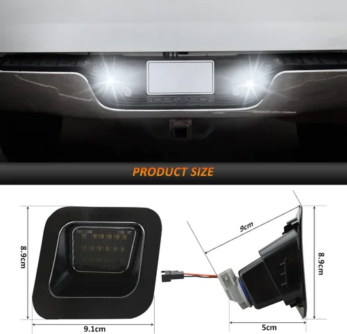 Miniatura 6 de Bestview Luz LED para placa de matrícula con retenedor de clip, conjunto de luces de etiqueta compatible con Dodge Ram 1500 2500 3500 2003-2018