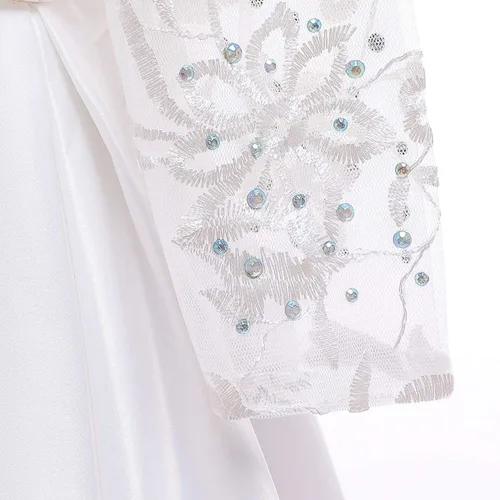 Miniatura 6 de FMYFWY Vestido de manga larga de encaje de tul para niñas, vestido de princesa para boda, cumpleaños, concurso, fiesta, comunión, baile