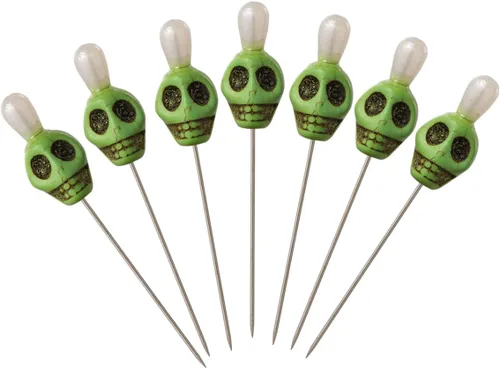 BLESSUME 7pcs Candle Magick Ritual Pins Skull Top (Verde)