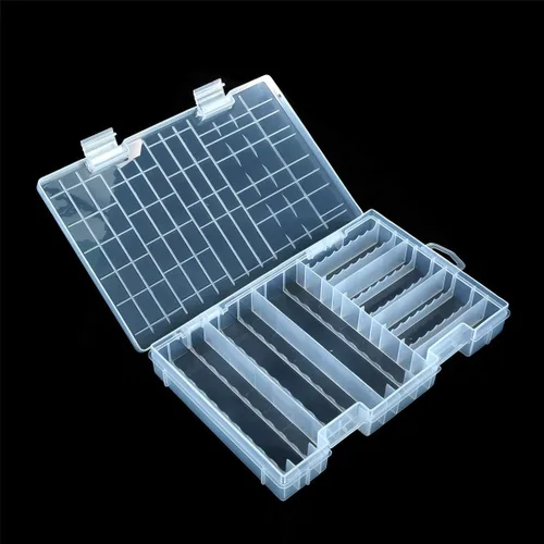 Miniatura 7 de Caja de almacenamiento de batería AA AAA, soporte organizador de plástico transparente, contenedor portátil con capacidad para 10 pilas AA