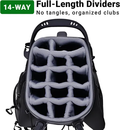 Miniatura 4 de ASK ECHO Golf ST-14 Bolsa híbrida con divisores de longitud completa de 14 vías y clip de putter rápido