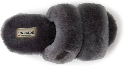 Miniatura 4 de Dearfoams Fireside Benalla - Pantuflas de piel de oveja de doble banda fácil de poner y quitar para mujer