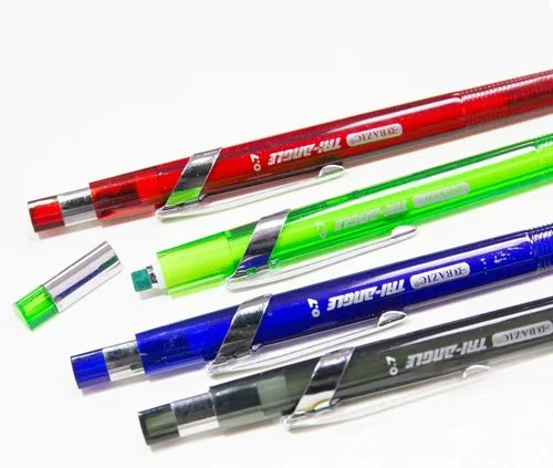 Miniatura 3 de BAZIC PRODUCTS Lápiz mecánico Tri-Angle de 0.028 in, agarre suave, recarga de lápices de cerámica 2B, borrador sin látex, para dibujar dibujo