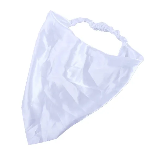 Diadema tipo bandana triangular, bufanda elástica de satén sedoso brillante, turbante, banda para el cabello, accesorios para el cabello para Blanco