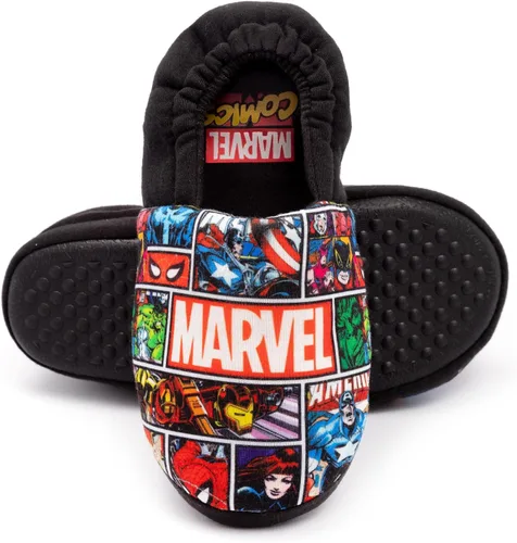 Miniatura 5 de Marvel Avengers - Pantuflas para niños y niños, zapatos de casa de cómics, Negro