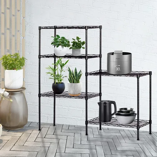 Miniatura 2 de Estante organizador de estante de metal ajustable de 5 niveles para despensa/lavandería/baño/cocina/dormitorio, estantes de almacenamiento