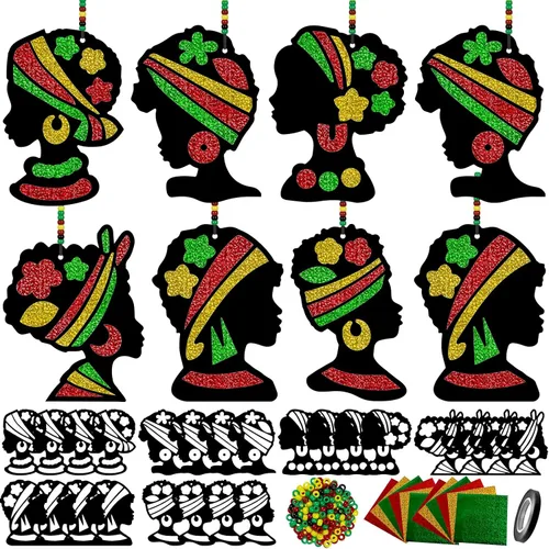 Cinrobiye 24 juegos de papel de aluminio del mes de la historia negra, manualidades, pintura de papel de aluminio afroamericano, suministros de arte