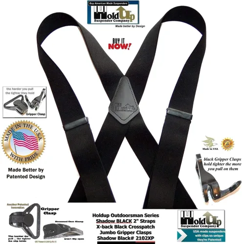 Miniatura 9 de Holdup - Tirantes de la serie Outdoorsman de 2 pulgadas de ancho para hombre con plástico compuesto patentado por EE. UU