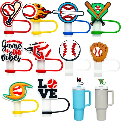 Miniatura 14 de 10 tapas de popote para vaso Stanley Cup de 30 y 40 onzas, de 0.394 in, reutilizables, de silicona, para popote, accesorios para copas Stanley