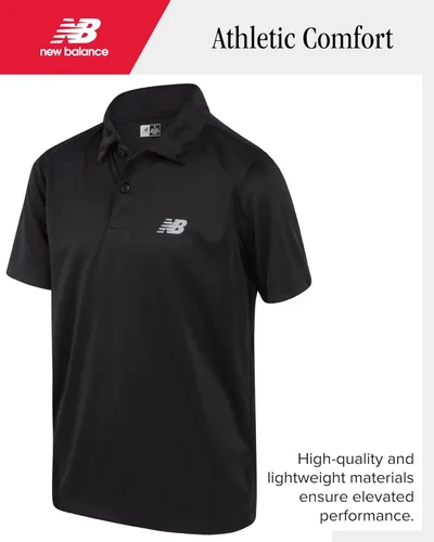 Miniatura 3 de New Balance Conjunto de pantalones cortos deportivos para niños, 2 piezas, camiseta polo de golf de manga corta y pantalones cortos deportivos